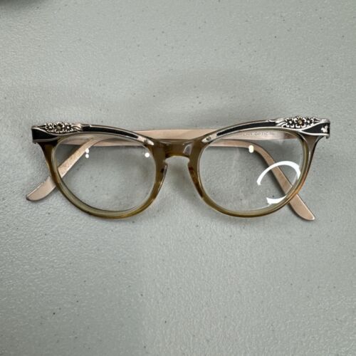 Vintage Cat Eye Glasses American Optical Flowers R