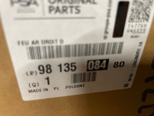 PSA Peugeot 508 Right Rear LED Light Part No 98 135 084 80 - Picture 5 of 7