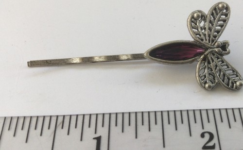 Vintage Libelle Bobby-Pin mit Kristall L. Razza - Bild 1 von 2