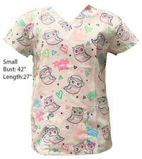Women's Fashion Medical Nursing Scrub Tops Owlways Good Vibes S