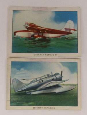 Wings Cigarette Cards Lot of (2) #47 Grumman Model G-21 & #48 Seversky Amphibian