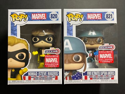 Funko Pop! WWII Ultimates Captain America #821 and Nomad #820 MCC
