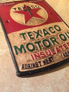 Texaco-Sign-Solid-Metal-Vintage-Style-Oil-Gas-Gulf-Michelin-Wet-Patina-Retro-vg
