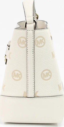 Michael Kors Mercer Small Light Cream Embossed Drawstring Bucket Messenger Bag - 第 3/3 張圖片