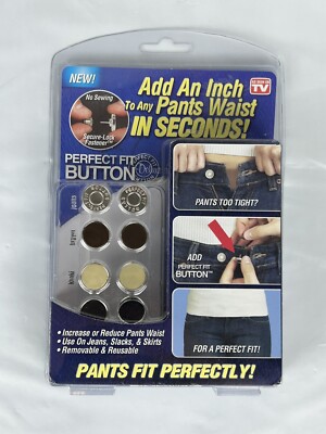AsSeenOnTV Perfect Fit Button Add Inch toAny Pants Waist Instant Deluxe 
