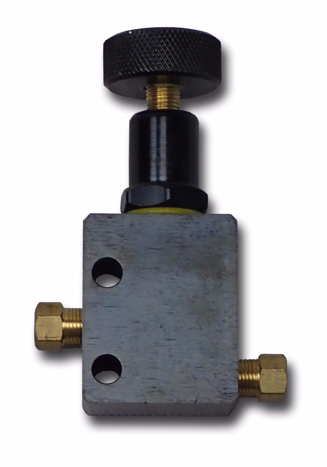 adjustable proportioning valve for disc brakes one inlet one outlet