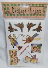 2 Sheets New Sealed Vintage Provo Craft Stickers Fishing Camping Lake Life 