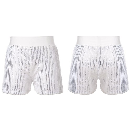 iEFiEL Mädchen Jungen Pailletten Fasching Shorts Glänzend Kurze Hose Tanzshorts - Picture 25 of 44