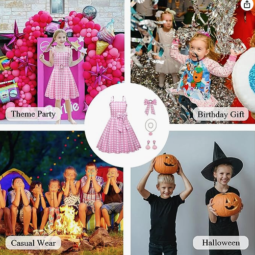 CREATIE 2023 Movie Girls Costume Dress with Accessories Size 7-8Y Barby - Picture 3 of 7