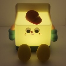 Night Light Milk Box Kids LED Lamp USB Rechargeable Silicone Carton Character