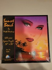 2004 SunsOut Sunset Beach 74306 New Sealed 500 PC Puzzle 18" 24" Hobby Set NISB