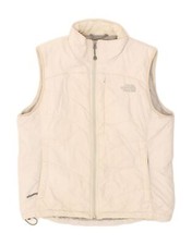 The North Face Womens Padded Gilet Uk 16 Large Beige Nylon Gk18