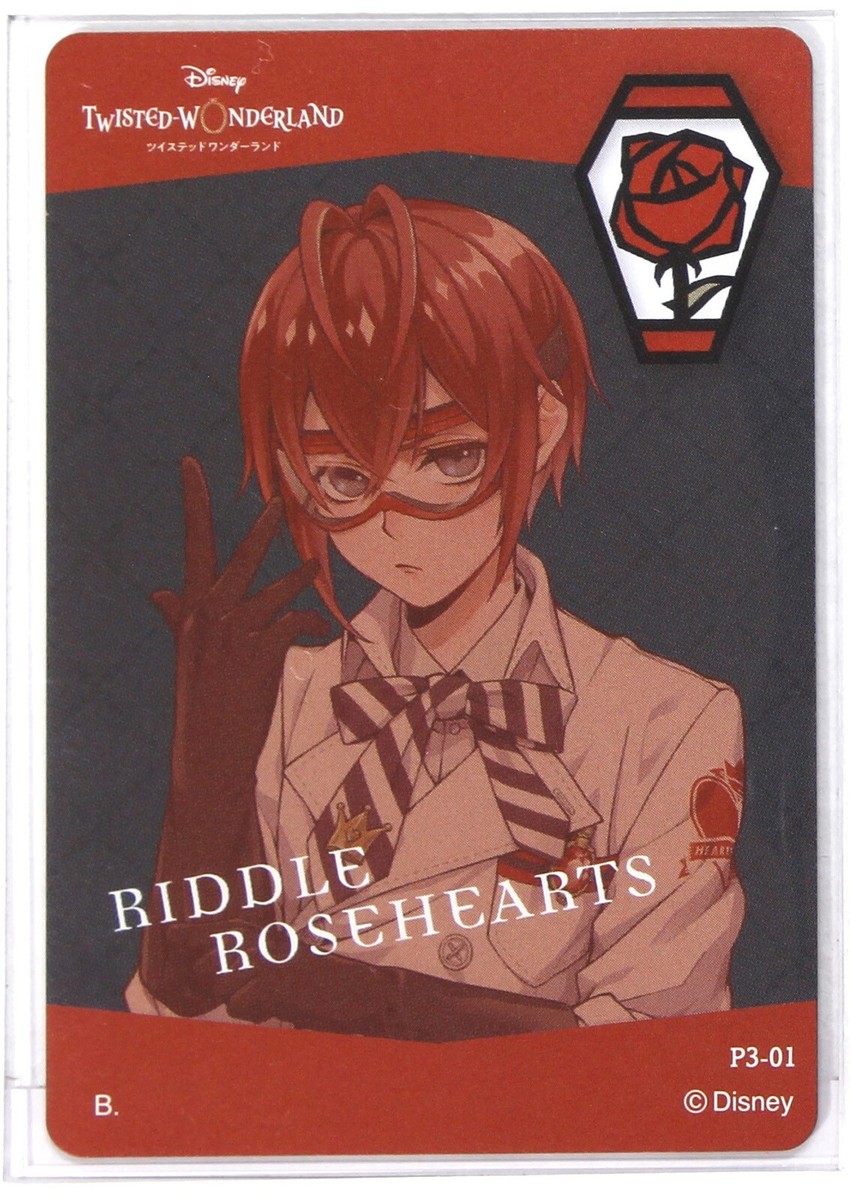 Disney Twisted Wonderland Metal Card P3-01 Riddle Rosehearts