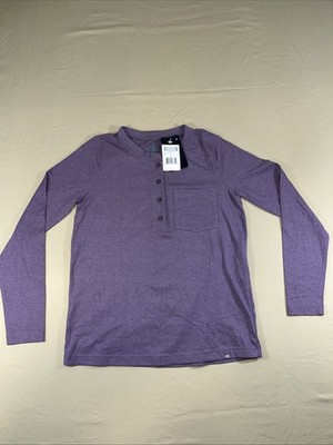 Dickies Women's Long Sleeve Heavyweight Henley Shirt NWT Small Violet Purple