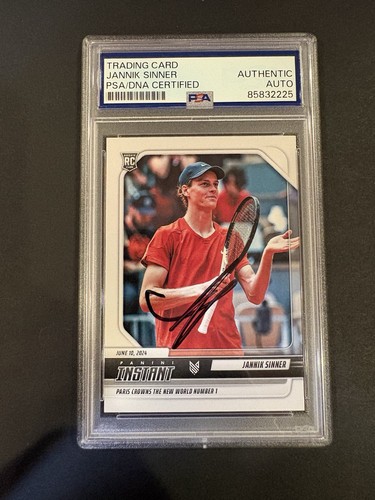 Jannik Sinner Signed Rookie Card PSA/DNA Auto Tennis Roland Garros Italy ATP