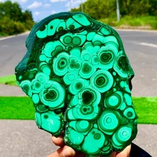 1.62LB Natural glossy Malachite transparent cluster rough mineral sample