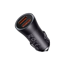 Car Quick Charger 60W 12-24V 2xUSB, Dark Gray, Baseus