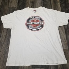 T-shirt bianca Harley Davidson Wild Hog Toledo Ohio 2009 taglia XL macchie