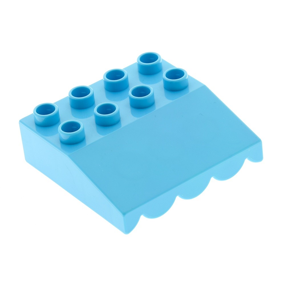 1X Lego Duplo Roof Brick Slanted 33° 4X4 Medium Azure Awning 6032692 35132 31170