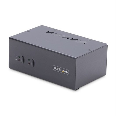StarTech.com 2-Port Dual-Monitor DisplayPort KVM-Switch 4K 60Hz 2x USB 5Gbps Hub