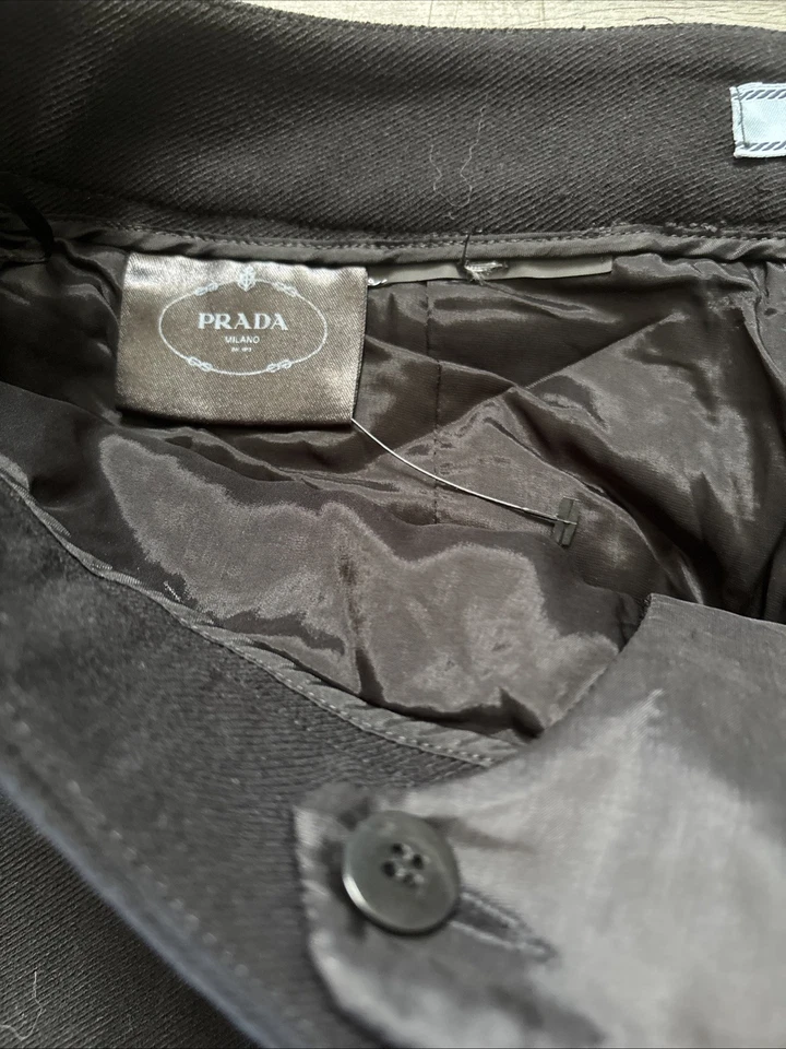 Pantalones de vestir para mujer PRADA Milano negros mezcla de lana pantalones a medida talla 6/8 Est Foto 2 de 4