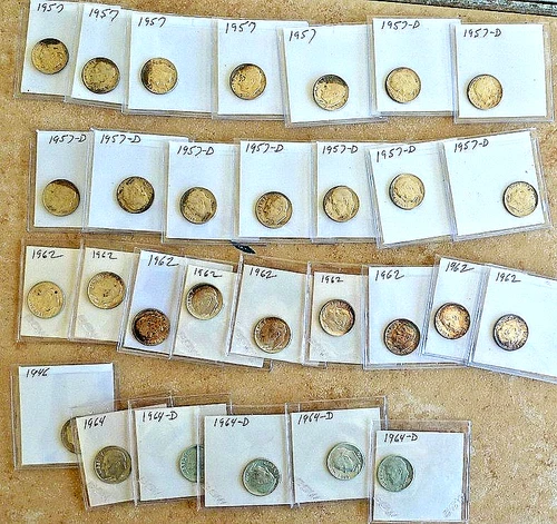 LOT OF 29  ROOSEVELT SILVER DIMES - 90% SILVER - ALL UNCIRCULATED