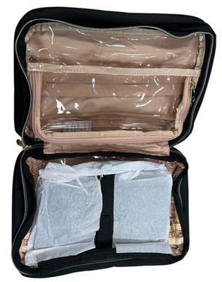Black & Rose Gold Makeup Bag Case Organizer 8''x11''