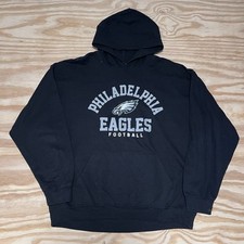 Vintage 00s National Football League Philadelphia Eagles Black Hoodie Sz XL
