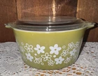 Vintage Crazy Daisy Pyrex Casserole With Lid~1 Quart~#473