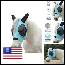 Gallopoff Stretchy Horse Fly Mask with Ears Paleblue Pony