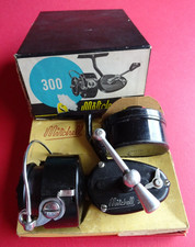 A VERY GOOD VINTAGE 1957 5TH MODEL MITCHELL 300 SPINNING REEL IN LATER BOX