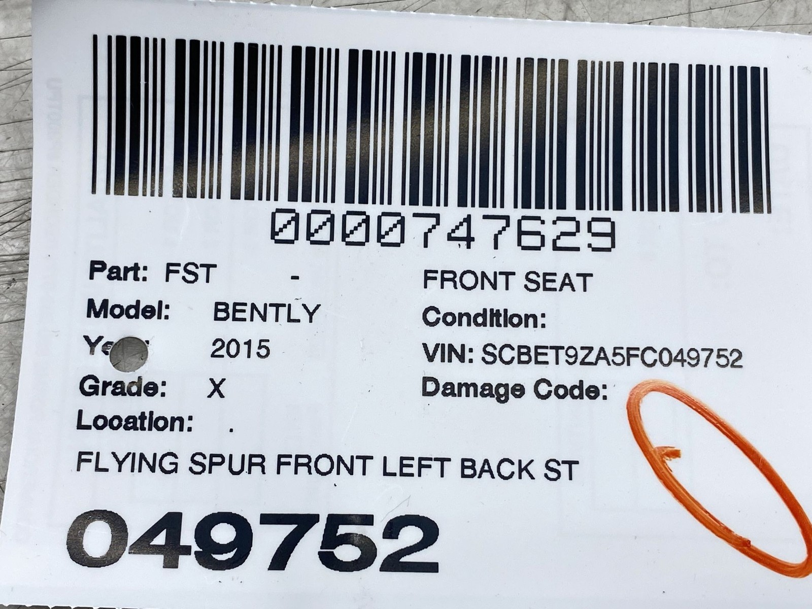 2013-2018 BENTLEY FLYING SPUR OEM FRONT LEFT BACK STORAGE COVER TRIM PANEL