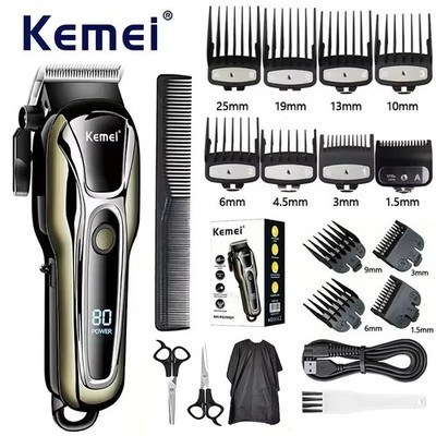 Kemei PG1990A Rechargeable Hair Clipper or Limit Combs Professional Cordless Men
