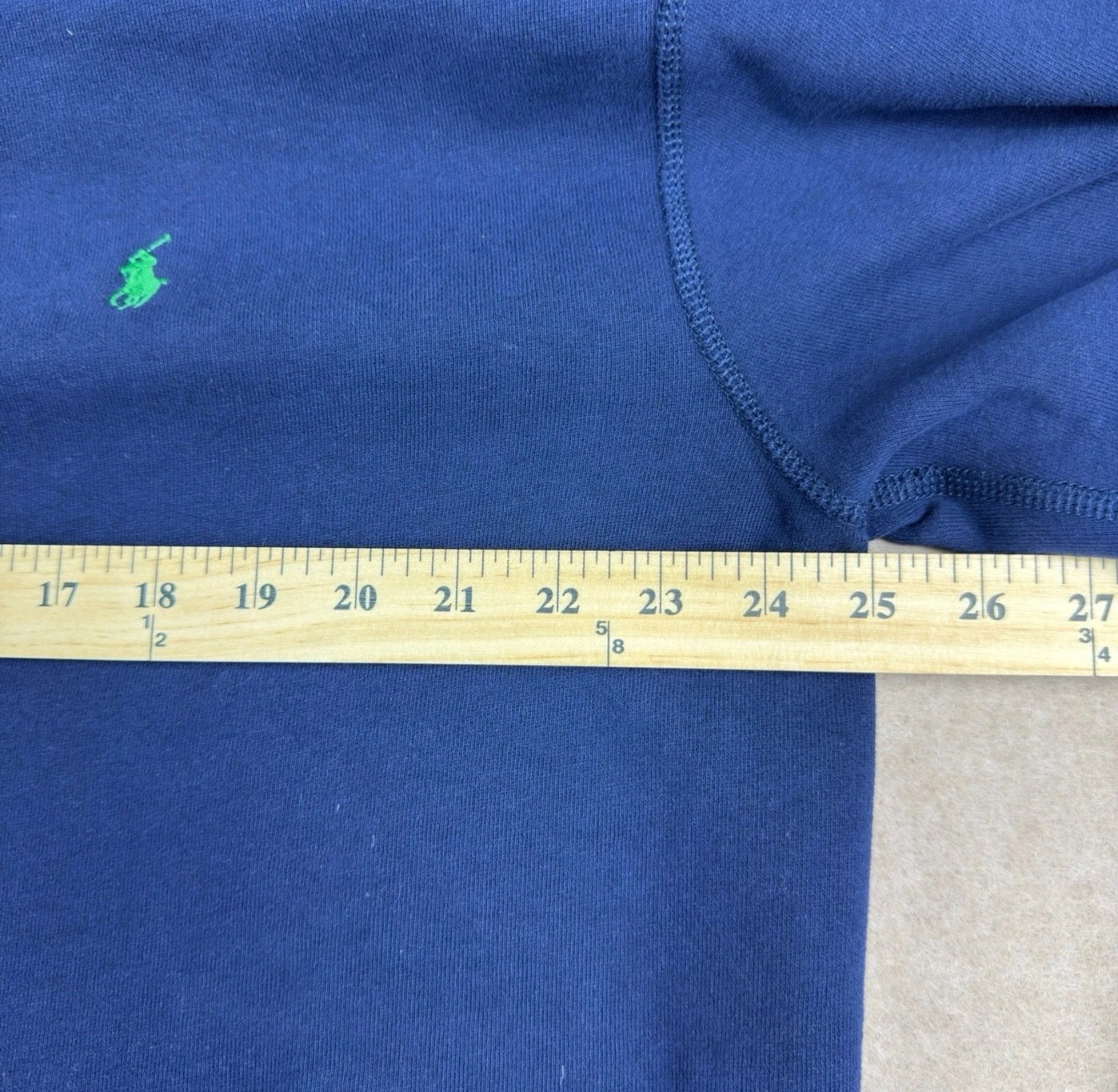 Polo Ralph Lauren Felpa Uomo XL Blu Verde Pony Hoodie