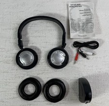 Wireless TV Headphones RF FM Dual Frequency w/ Transmitter Base
