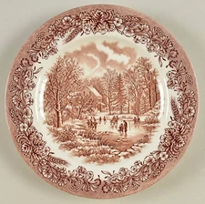 Churchill Currier and Ives Brown Salad Plate 50031