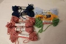 Needloft/BUCILLA LOT Plastic Canvas Yarn 10 yd Skeins New/USED Nylon 9 SKEINS