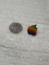 Vintage Old Apple Computer Mac Macintosh Rainbow Logo Lapel Hat Pin Tie Tack