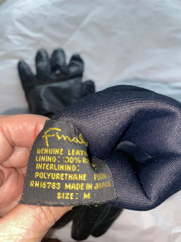 GUANTES MEDIANOS VINTAGE FINALE LÍNEA CUERO NEGRO CON RAYÓN DAMAS Foto 4 de 4