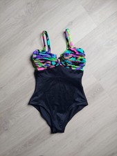 Vintage 80's Catalina Neon Abstract One-Piece Bathing Suit Women's Size 10 Swim