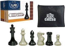 WE Games Tournament Staunton Plastic Chess Pieces, Triple Weighted, 4 in. King