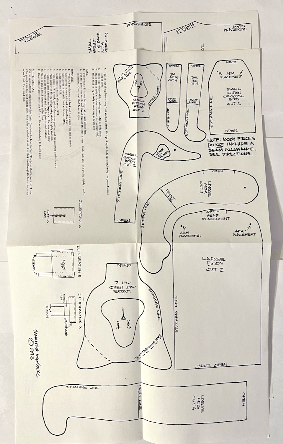 Samantha & Socks #IJ232 Indygo Junction Designs 18" Boy & Girl Kitty Pattern