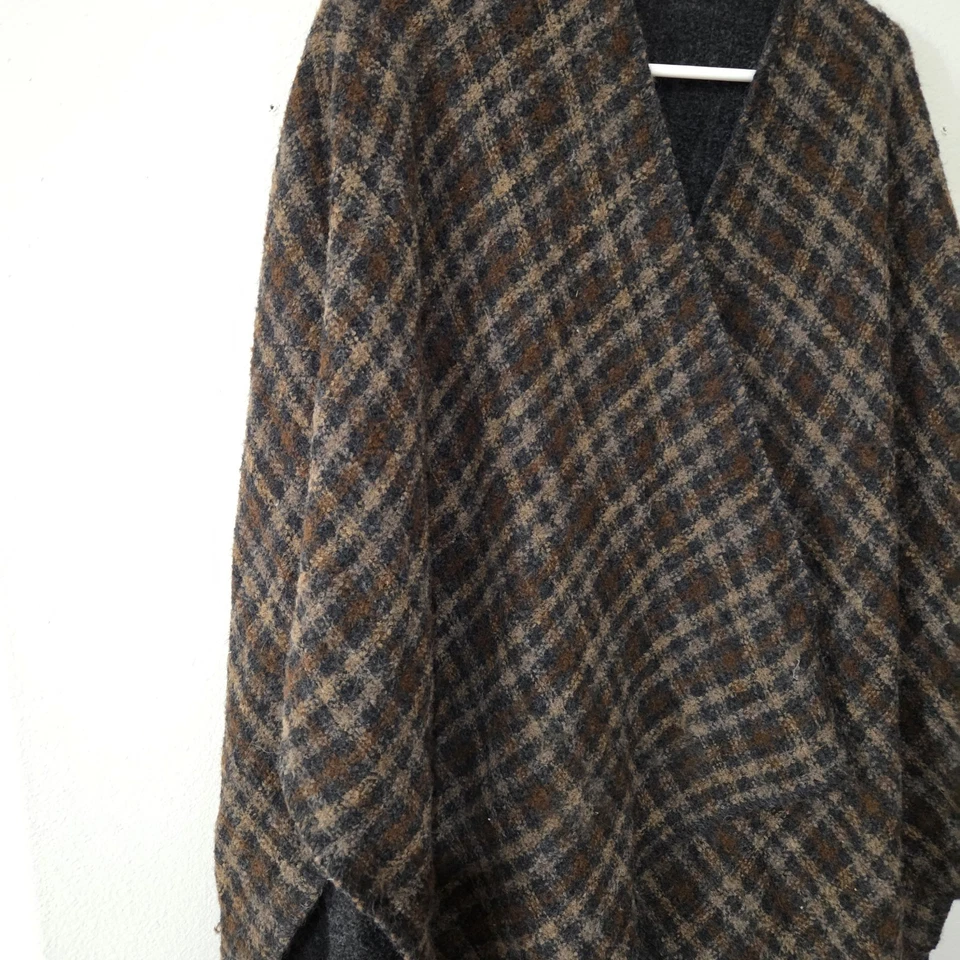 Boyne Valley Weavers One Size Brown Wool Blend Cape Scarf Shawl Wrap Ireland - Image 2 of 4
