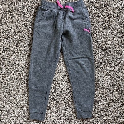 Puma Kids Charcoal Joggers with Pink Details   Sporty & Comfortable