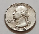 1964 Washington Quarter • 90% Silver • Circulated • Solid Coin  X40