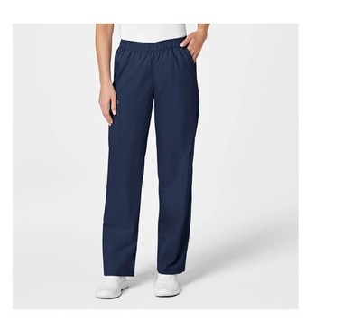 WONDERWINK WonderWork Pro Pull-on Cargo Women's Scrub Pants -XL Tall -Navy blue