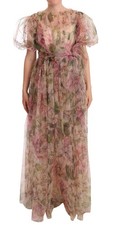 Dolce & Gabbana Multicolor Floral Print Long Maxi Gown Women's Dress Authentic