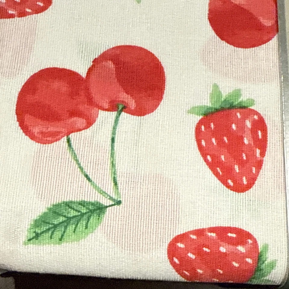 NWT Cherry & Strawberry Fabric 72”x72” colordrift Shower Curtain White/red/Pink - Image 2 of 4
