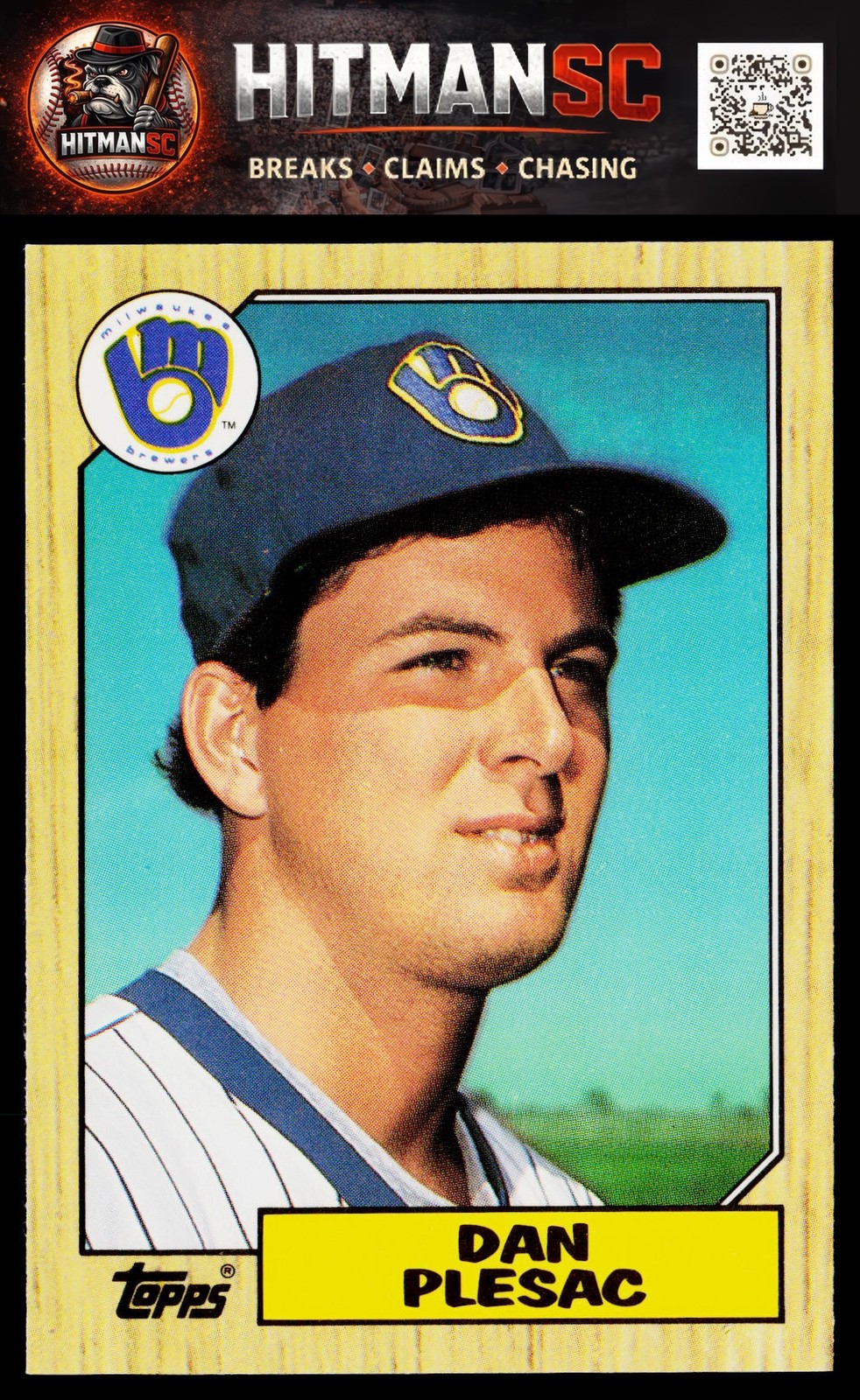 1987 Topps #279 Dan Plesac Collector's Edition (Tiffany)