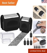 2-Pack Identity Protection Roller Stamp 4 Refill Ink for Confidential Security